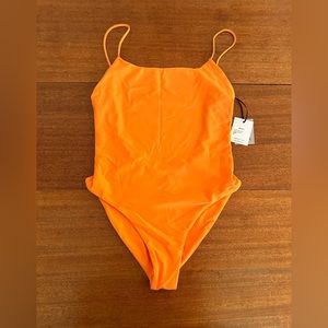 NWT Jade Swimwear Trophy one piece suit, color Amber